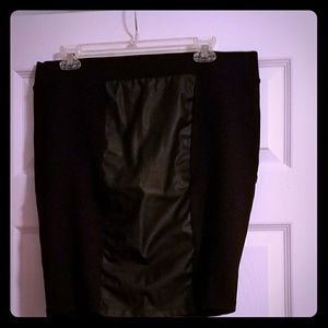 Stretchy Torrid Skirt with faux Leather Stripe