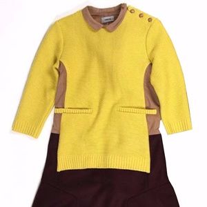 Japanese Yellow & Plum Sweater Dress- RARE