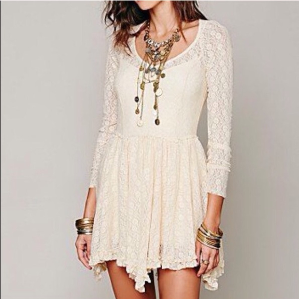 FREE PEOPLE Woven Dress Intricate Mini Swing Tunic