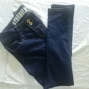 Hydraulic High Waisted Dark Wash Skinny Jeans