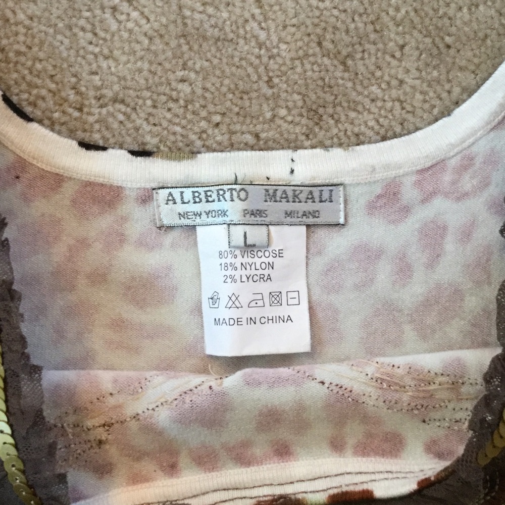 Alberto Makali cheetah print knit top. - Picture 3 of 5