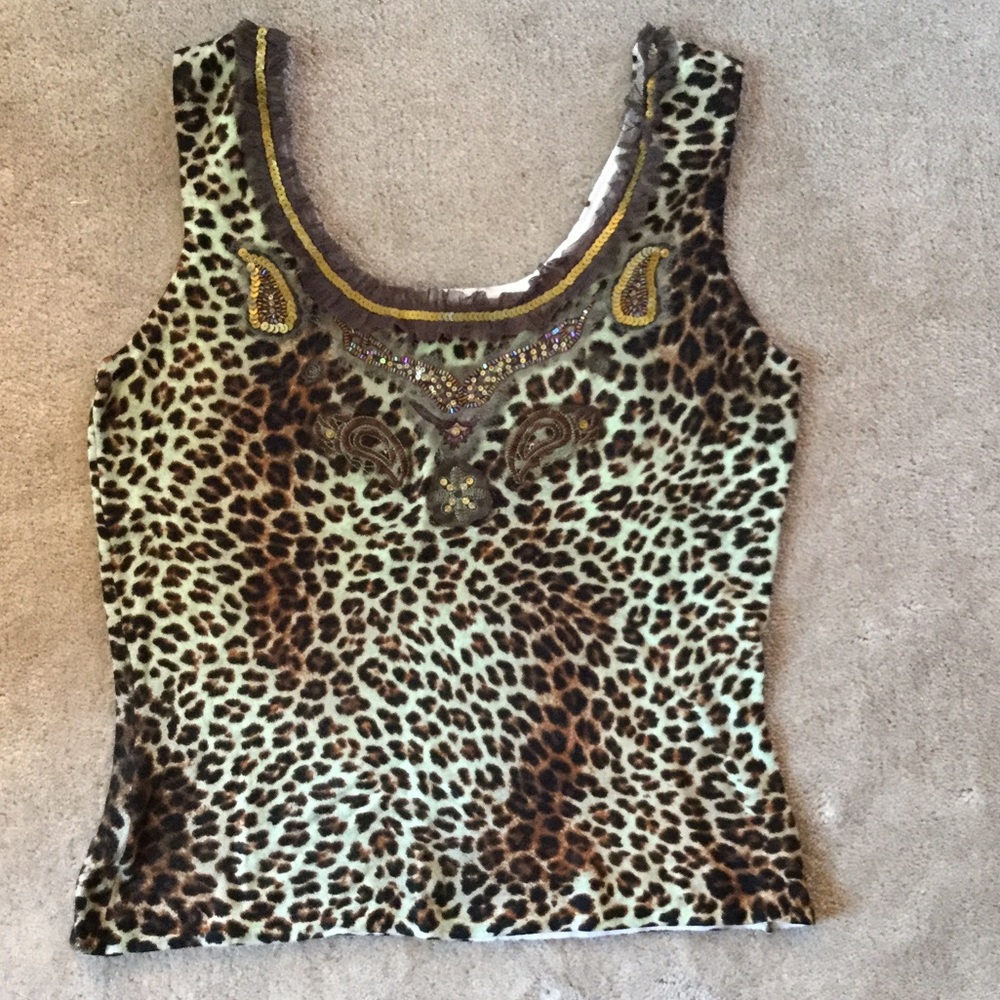 Alberto Makali cheetah print knit top. - Picture 5 of 5