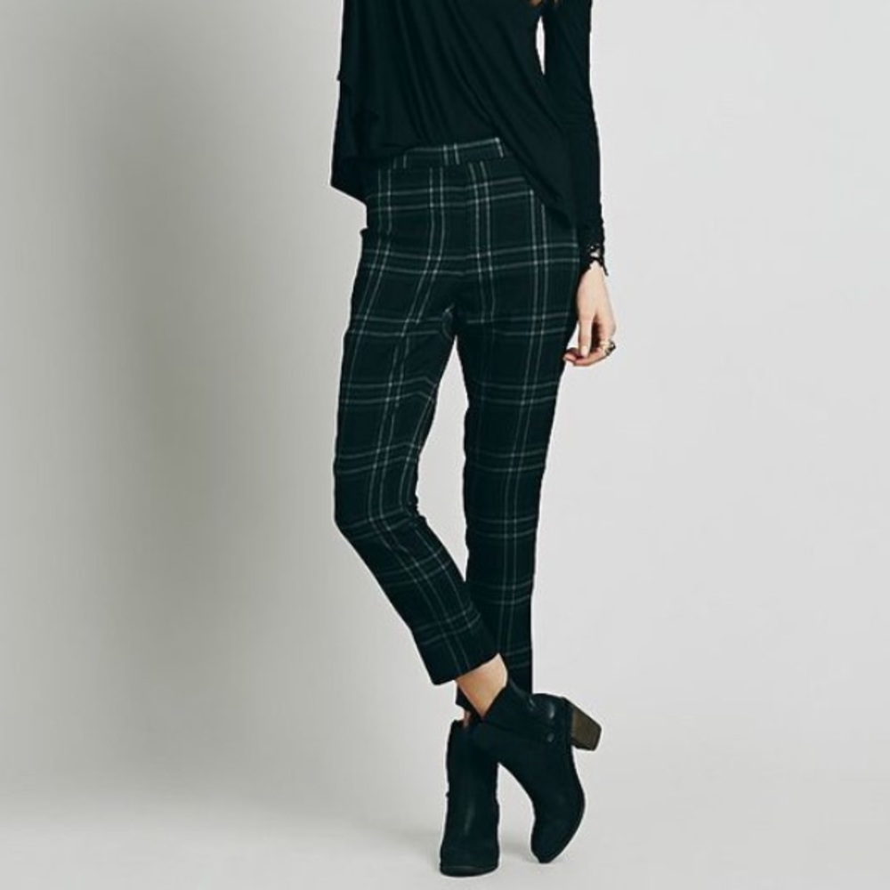 SOLD*** Free People Yard Checked Cropped Pant