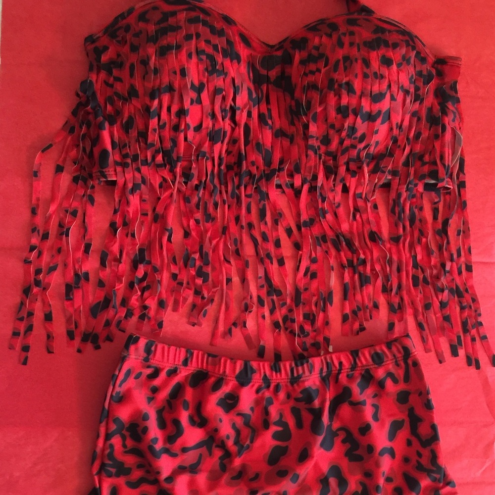 ♥️Exclusive Red Leopard Fringe Bikini♥️ only at ZC