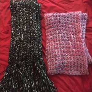 Knitted fluffy scarves