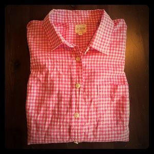 J.Crew pink and white button-down shirt, xs
