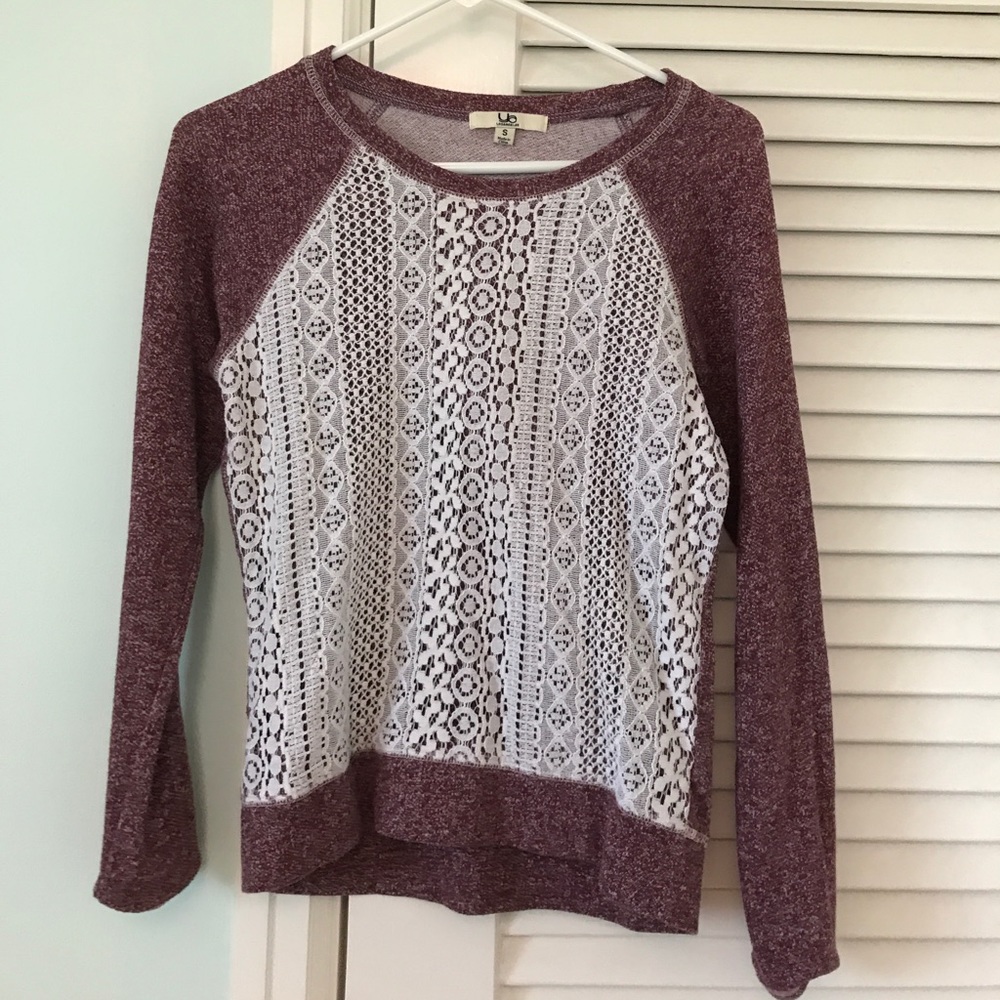 Purple Sweater with Beautiful White Lace