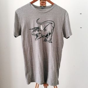 Modcloth Cat Dinosaur Graphic Gray t-shirt S