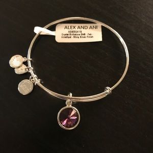Alex & Ani Silver bracelet with Amethyst stone