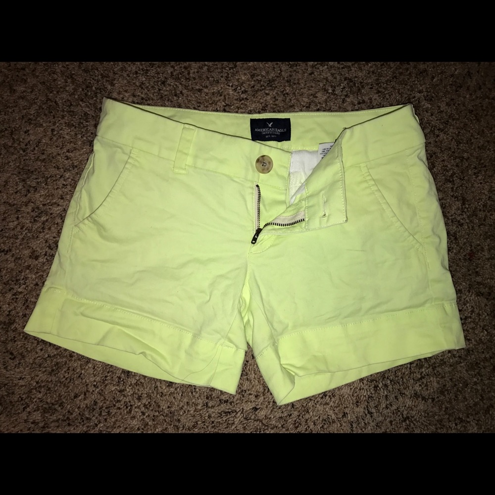 Yellow American Eagle Midi Shorts