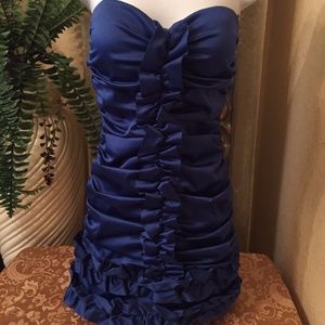Sequin Hearts Prom Dress Strapless Size 3 Blue