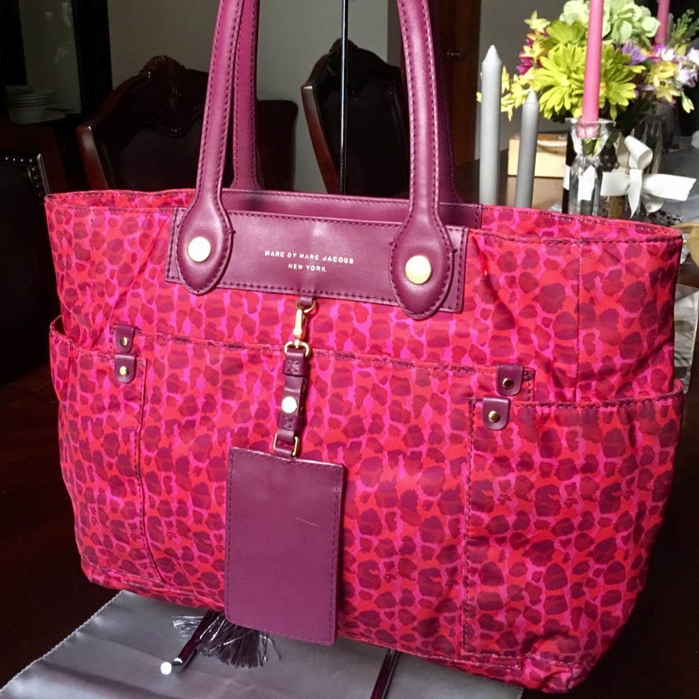 MARC JACOBS Leopard Pink & Purple Tote Bag Shopper