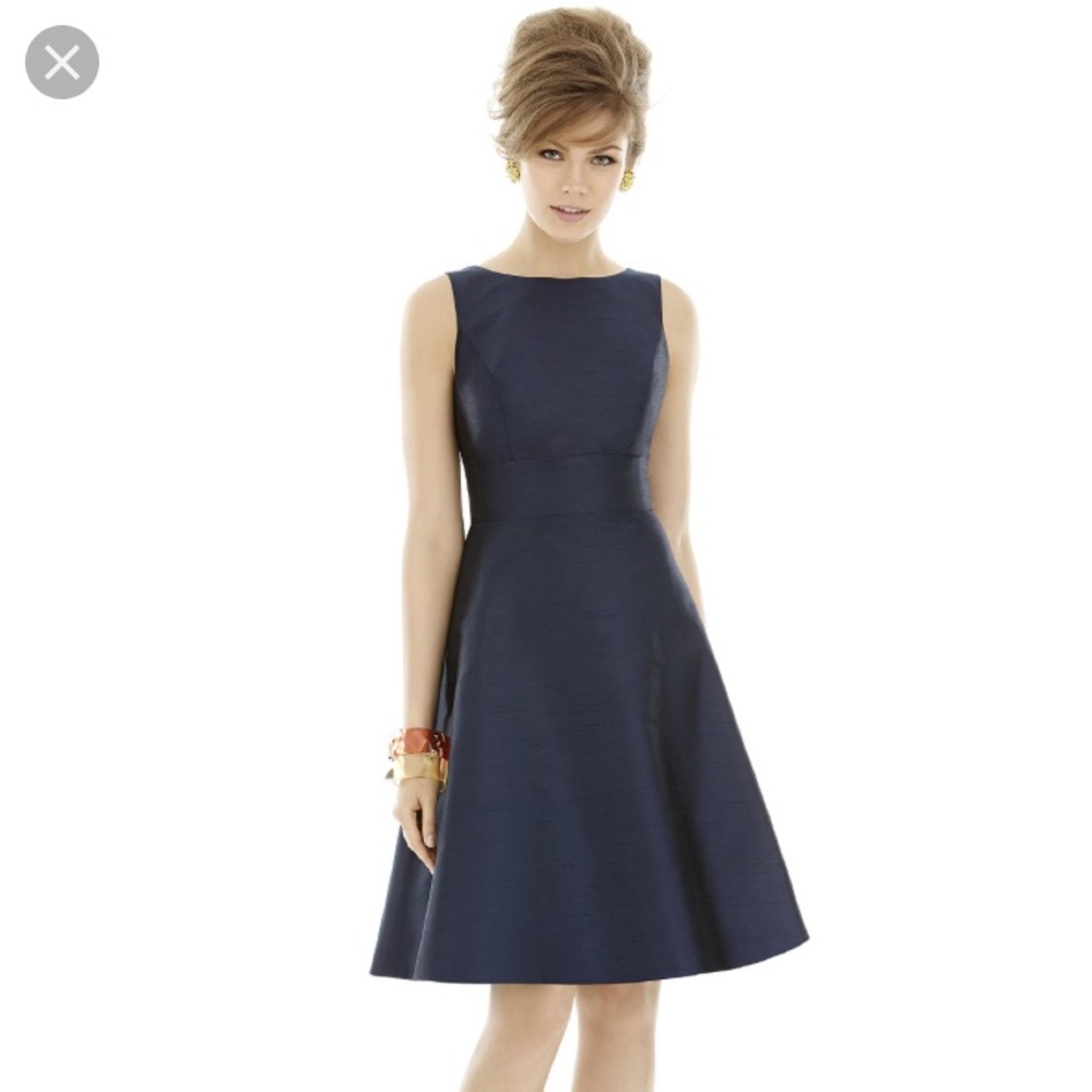 Alfred Sung Navy Bridesmaids Dress
