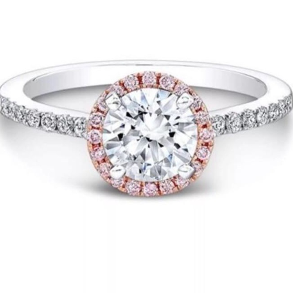 2.35 CT Simulant Diamond 14K White Rose Gold Ring