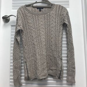 Beige cable knit sweater