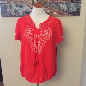 Style&Co. Plus Size Embroidered Peasant Top