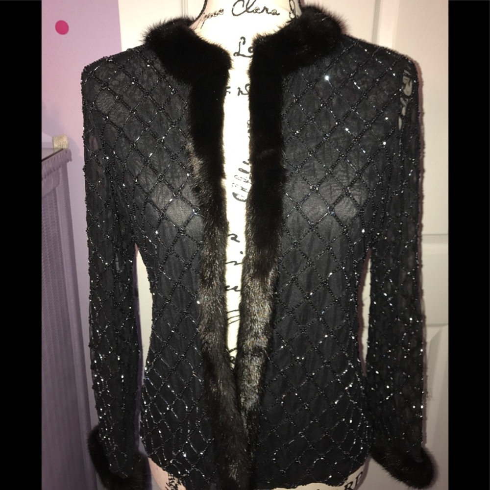 Beautiful Beaded Mink Jacket