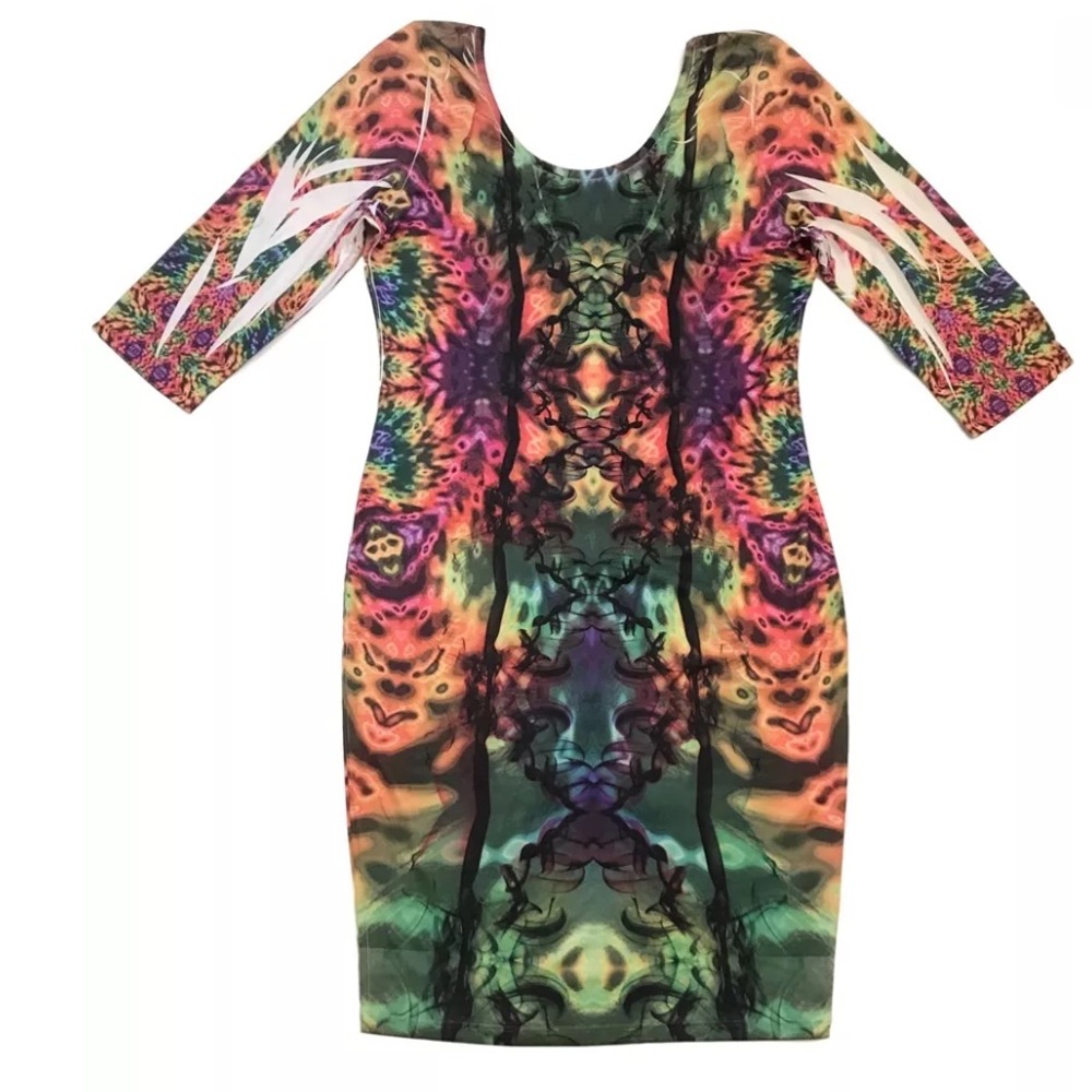 Chesley Multi Color Stretch Dress Size 1X