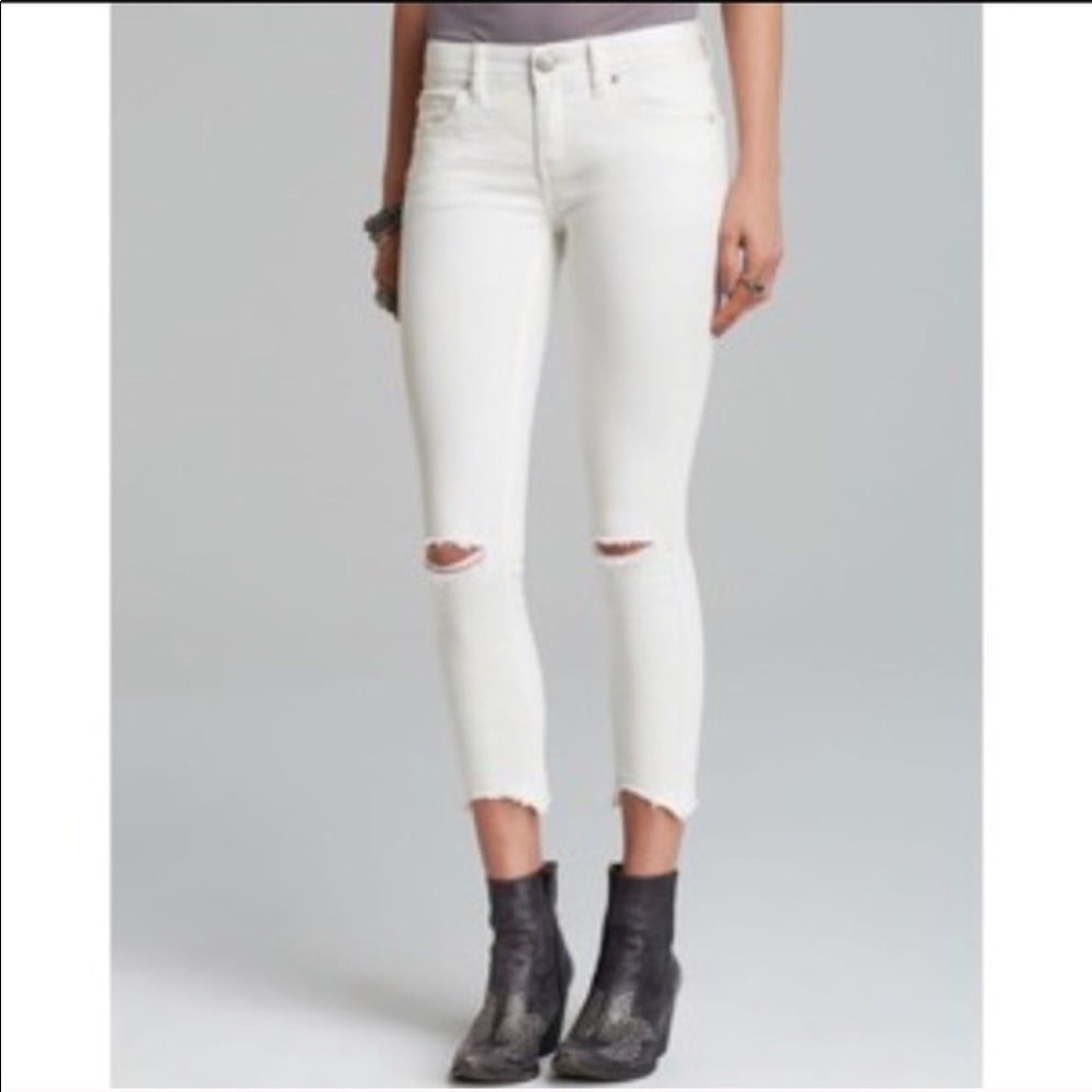 Free People high rise white skinny jeans