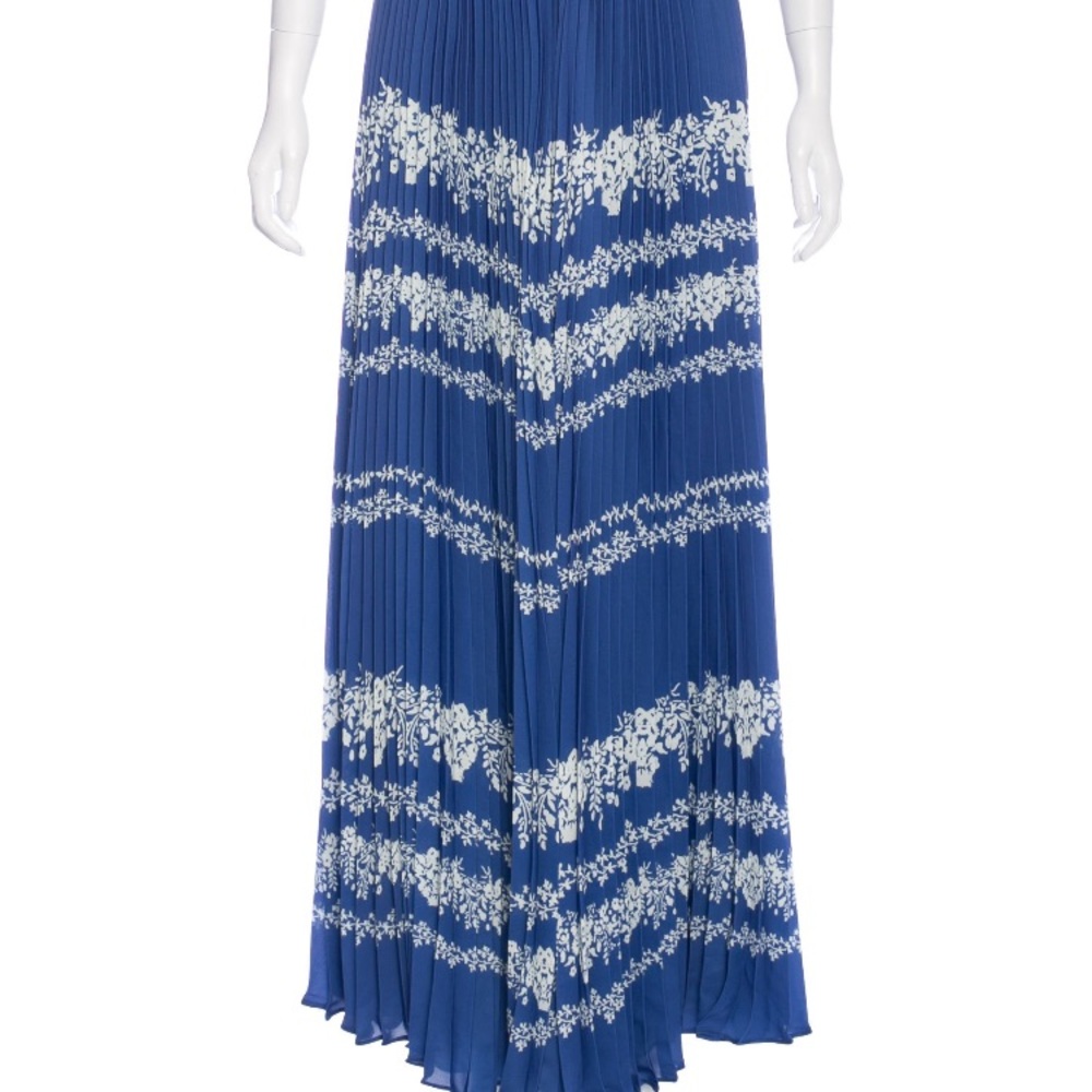 Self-Portrait Blue Floral Maxi Skirt