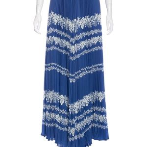 Self-Portrait Blue Floral Maxi Skirt