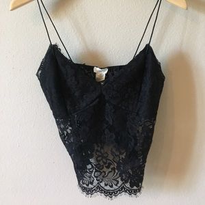 Sheer lace crop top