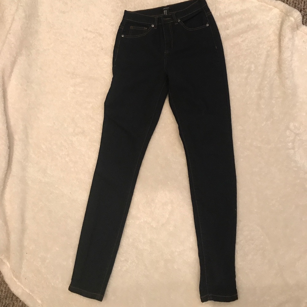 Forever 21 Dark Wash High Waisted Skinny Jeans