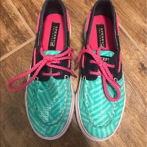 Girls Turquoise Sperry Topsiders
