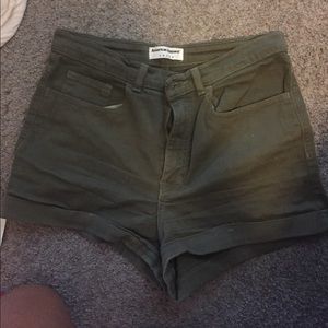 American apparel high waisted OLIVE green shorts