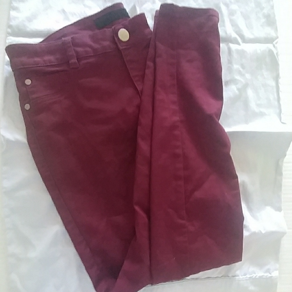 Tinseltown Wine Red Midrise Skinny Jeans