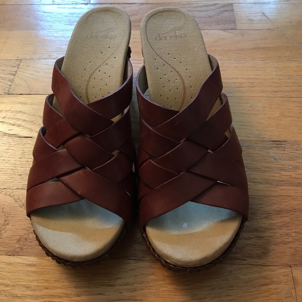 Dansko brown wedge sandals