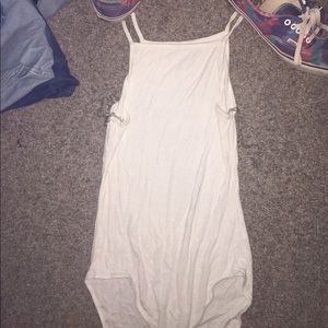 American apparel white tank top body suit