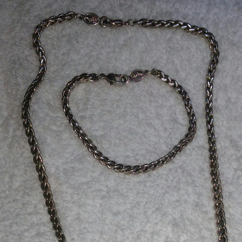 Silver Napier bracelet and necklace set.