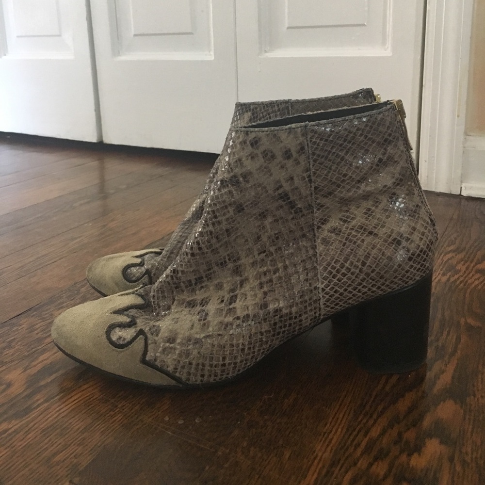 Free People Leather Snakeskin Boots