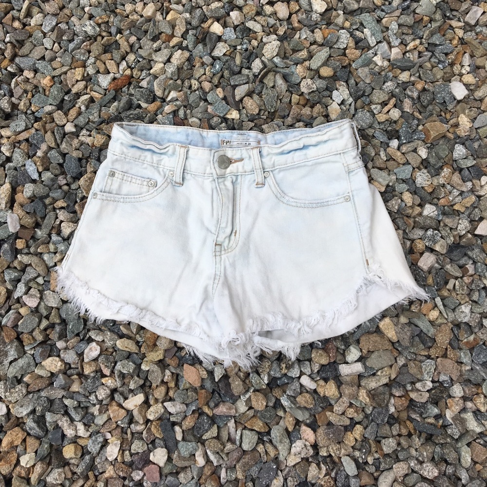 Free People light wash denim shorts