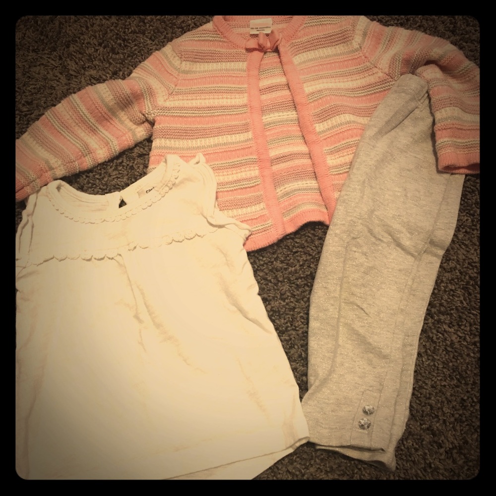 12-18 mo baby girl sweater pant set