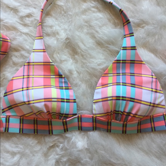 Victoria's Secret plaid bikini tie top multicolor - Picture 3 of 7