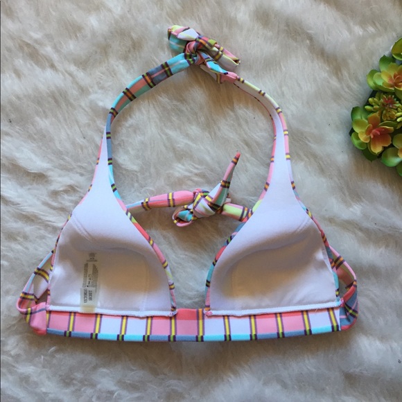 Victoria's Secret plaid bikini tie top multicolor - Picture 4 of 7