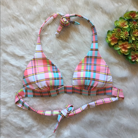 Victoria's Secret plaid bikini tie top multicolor - Picture 6 of 7