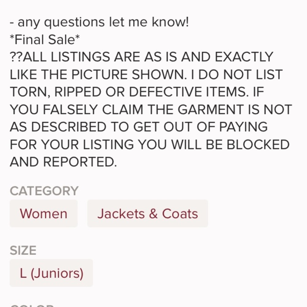 All Sales Are Final