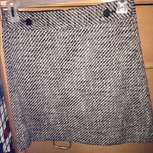 Loft black and white short skirt