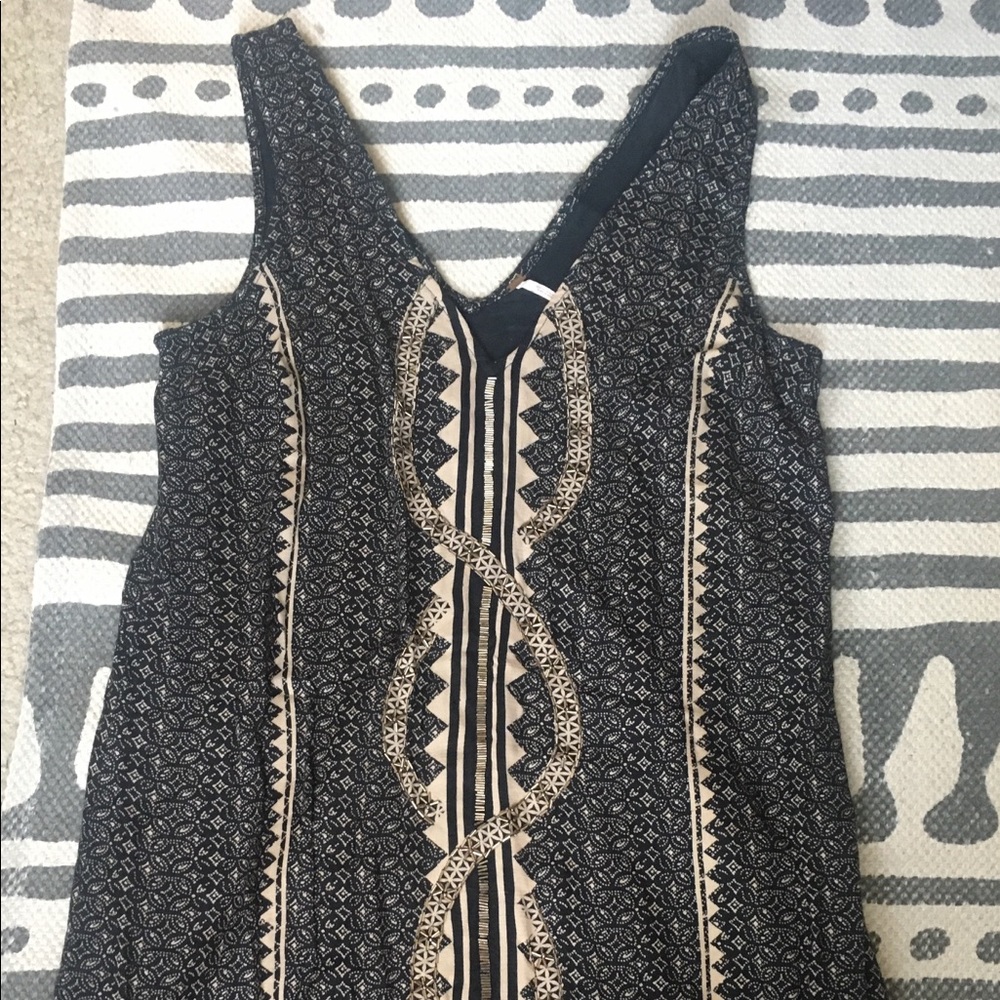 Free People Black Diamond & Snakes Shift Dress