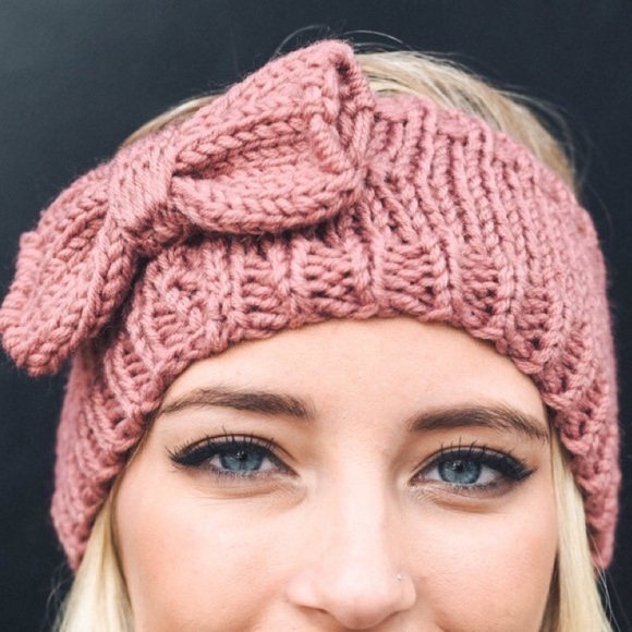 New❣️Rose Bow Cable Knit Headband - Picture 2 of 2