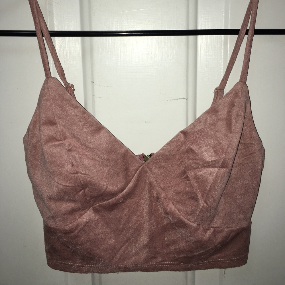 Suede crop top