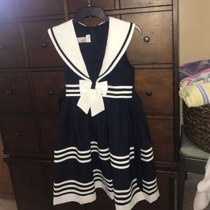 White And Navy Sailor Dress