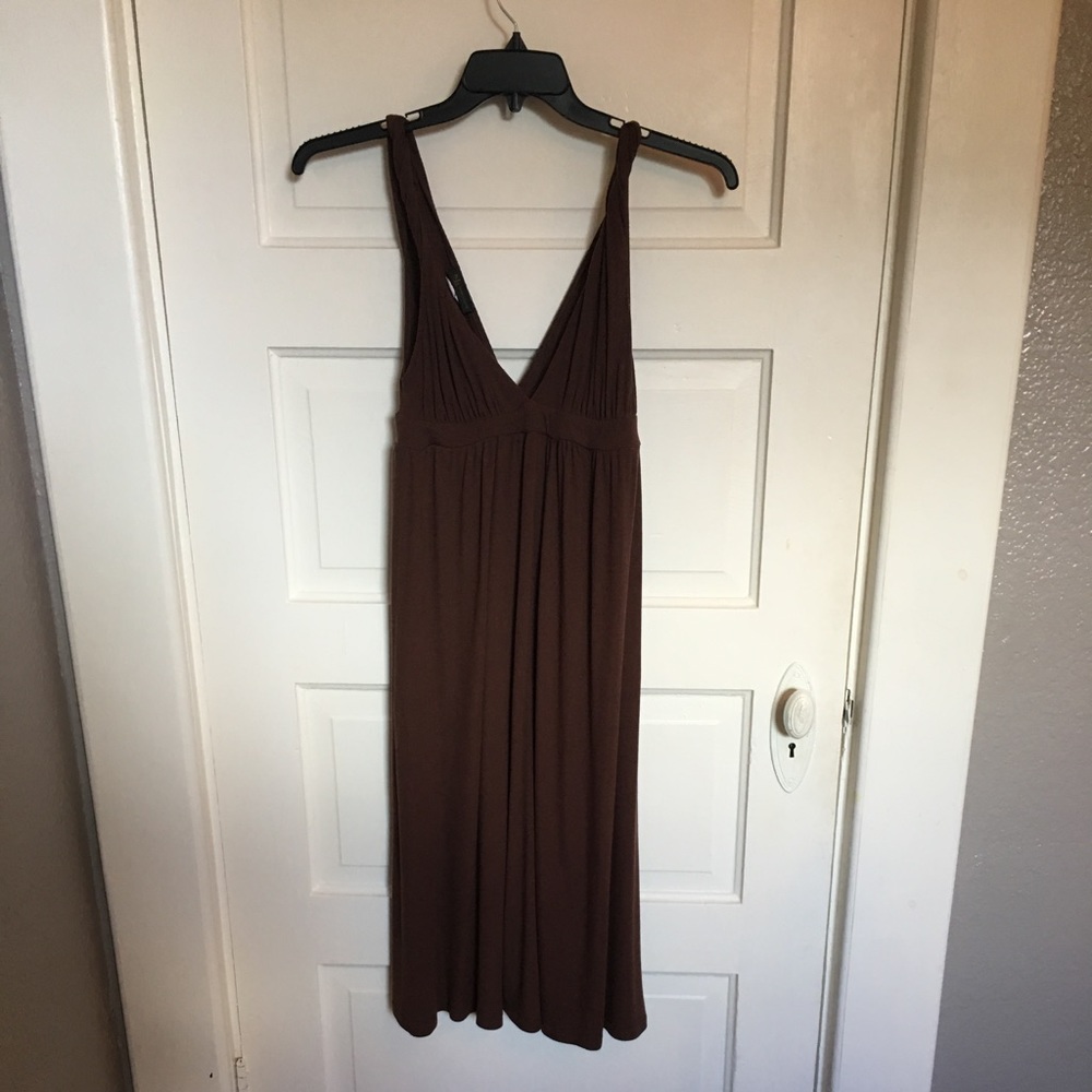 Deep v neck ribbed midi dress