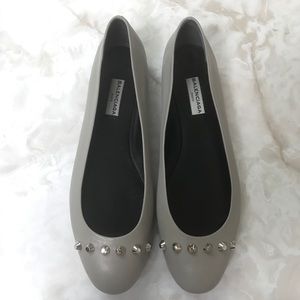 Balenciaga Gray 'Gris Perle' Studded ballet flats