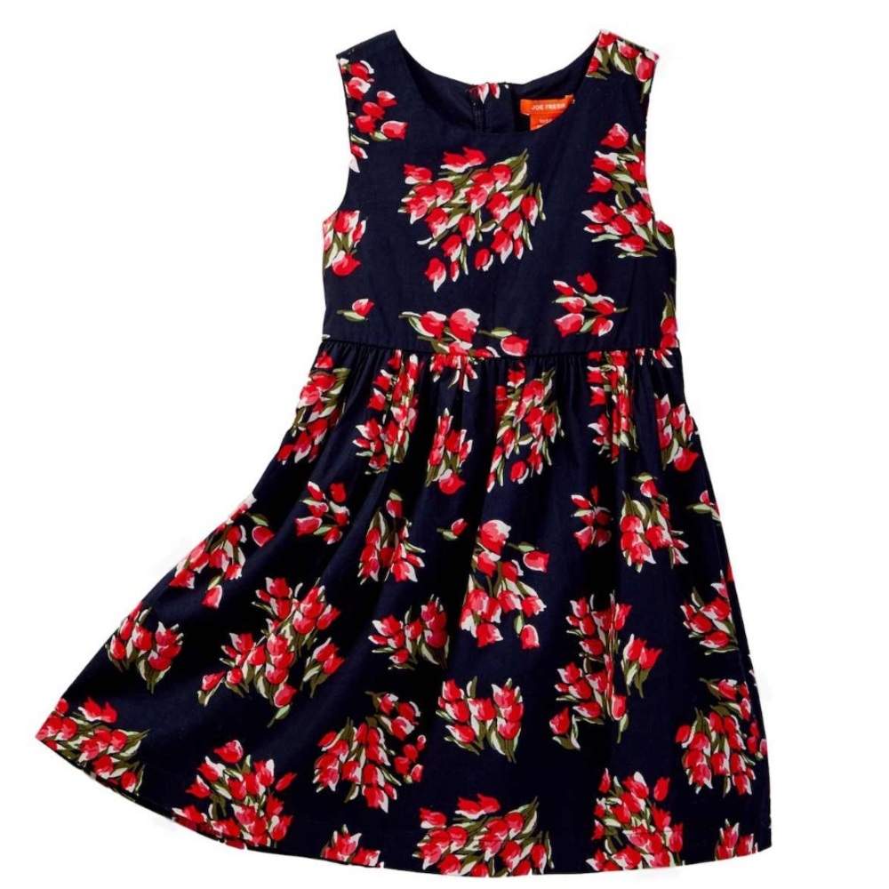 Nordstrom Joe Fresh girls navy floral dress NWT 5