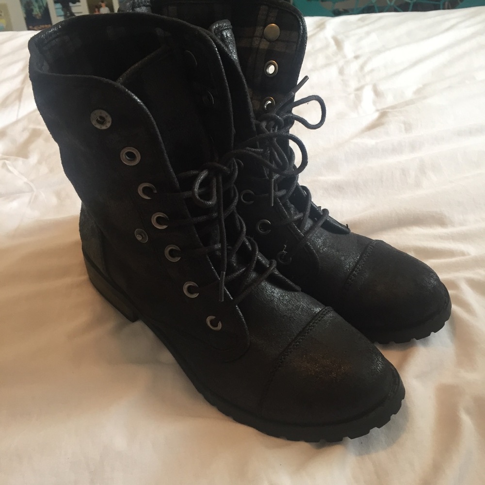Black combat boots