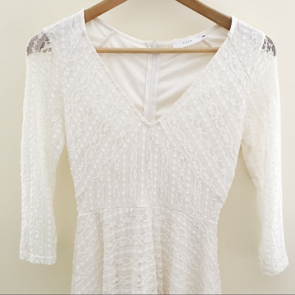 Ivory Lace Boho Dress by Lush